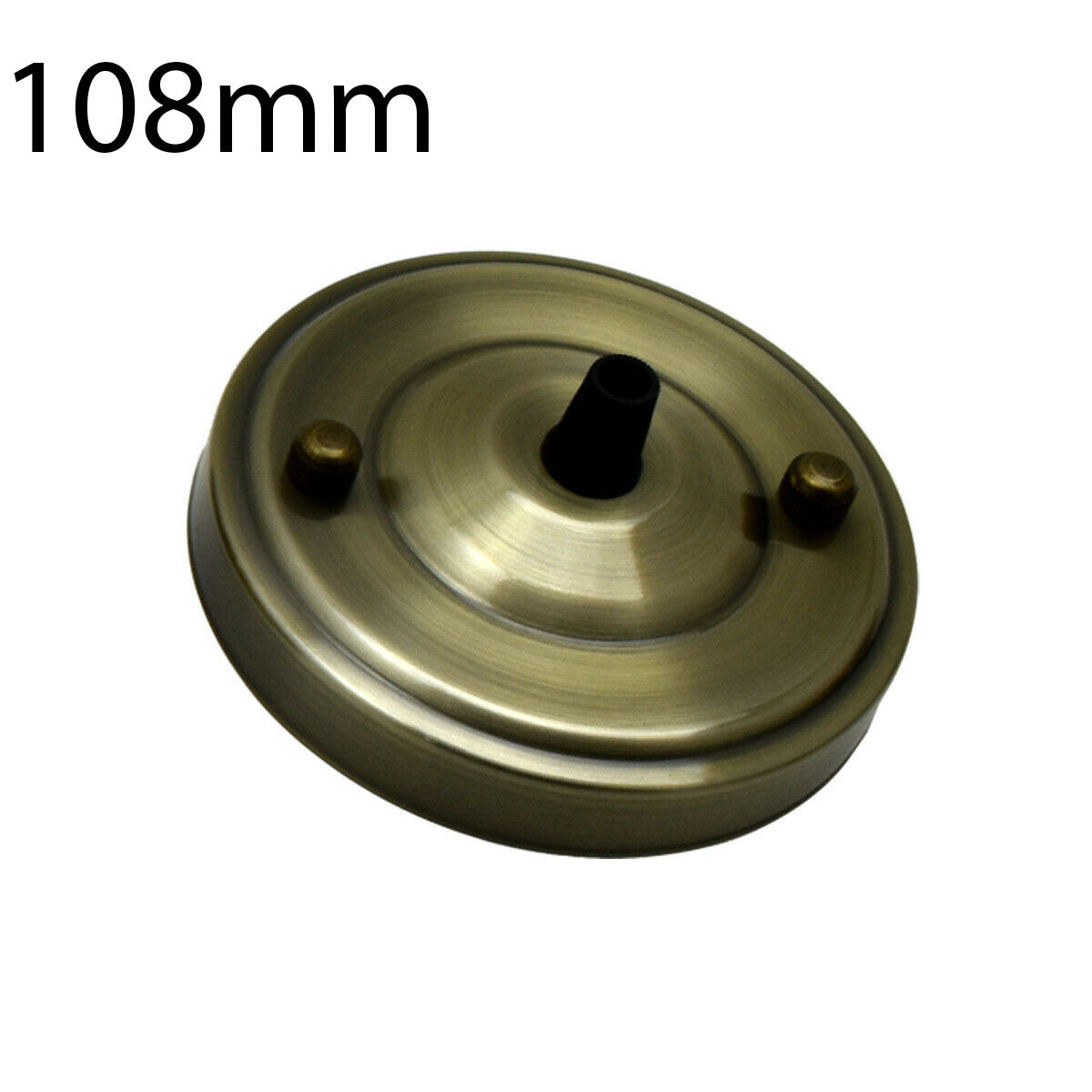 108mm Single Outlet Drop Metal Front Fitting Ceiling Rose~1451-7