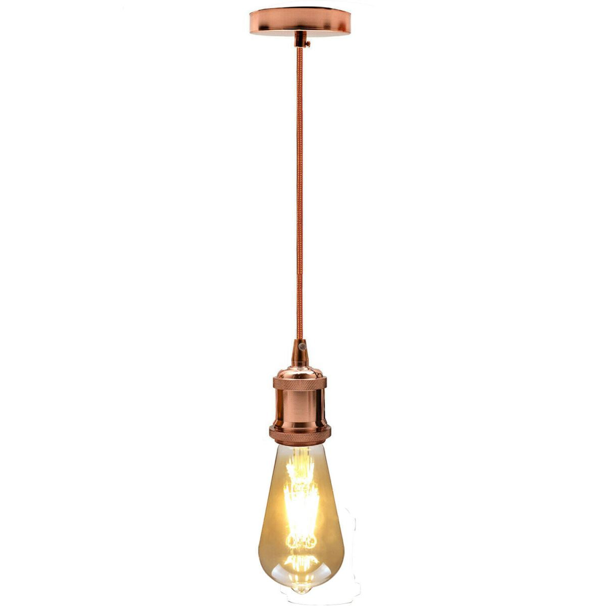 2m Round Cable E27 Base Rose Gold Pendant Holder~1722-4