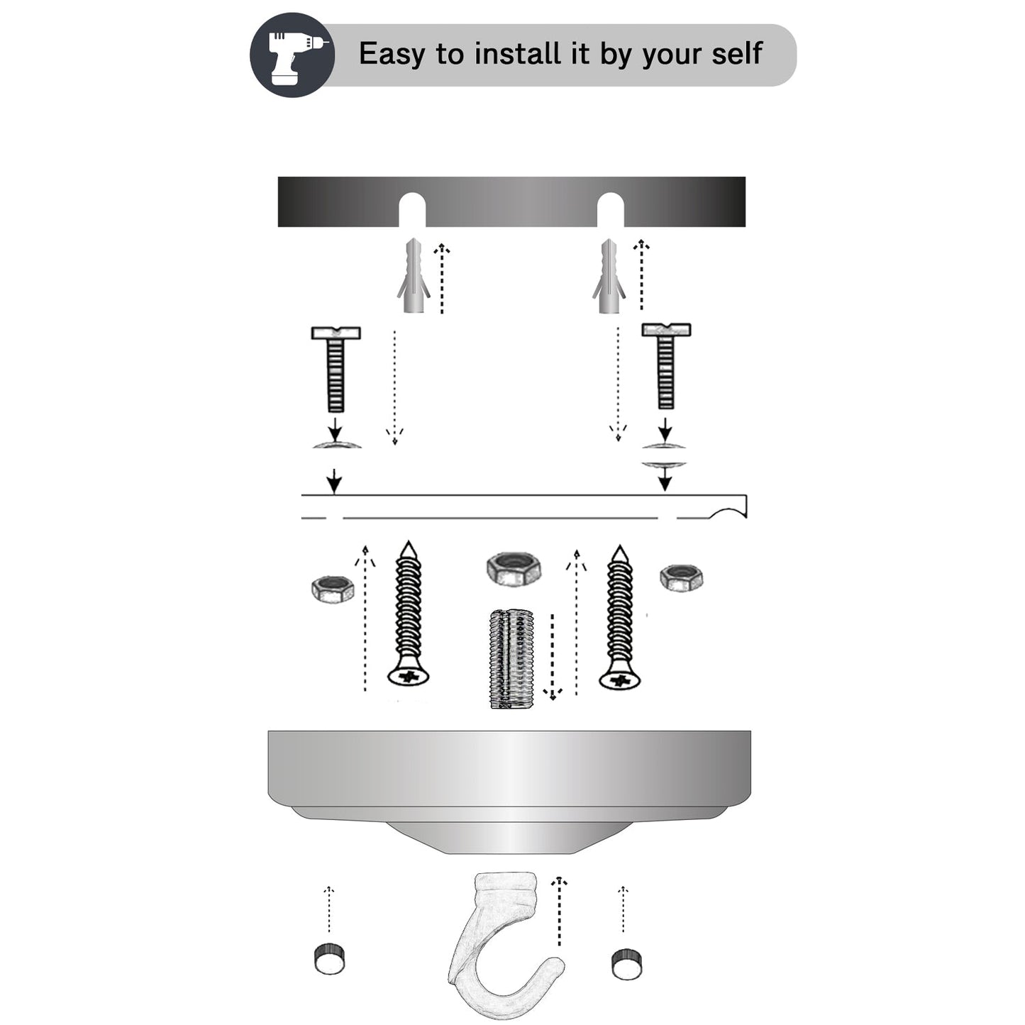 Vintage Style Metal Ceiling Rose Hook Plate For Light Fitting~2097-4
