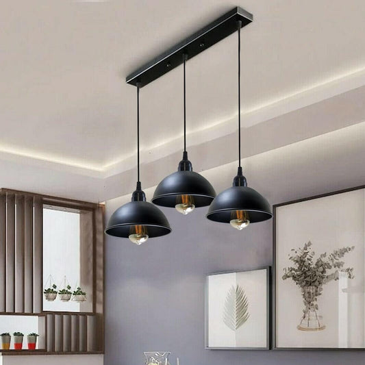 Black 3 light Pendant Light  - Over-Table Kitchen Lighting ~5268-0