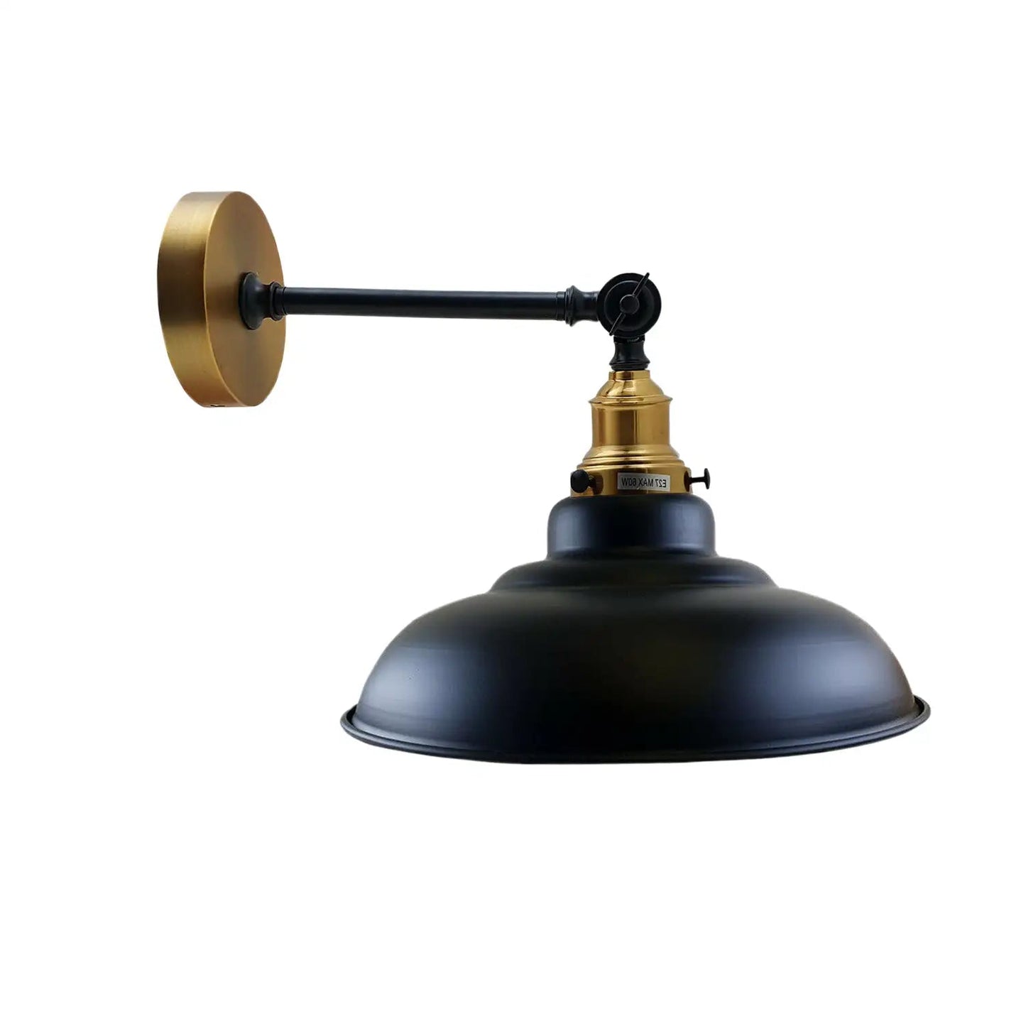 Black Shade With Adjustable Curvy Swing Arm Wall Light Fixture Loft Style Industrial Wall Sconce~3462-3